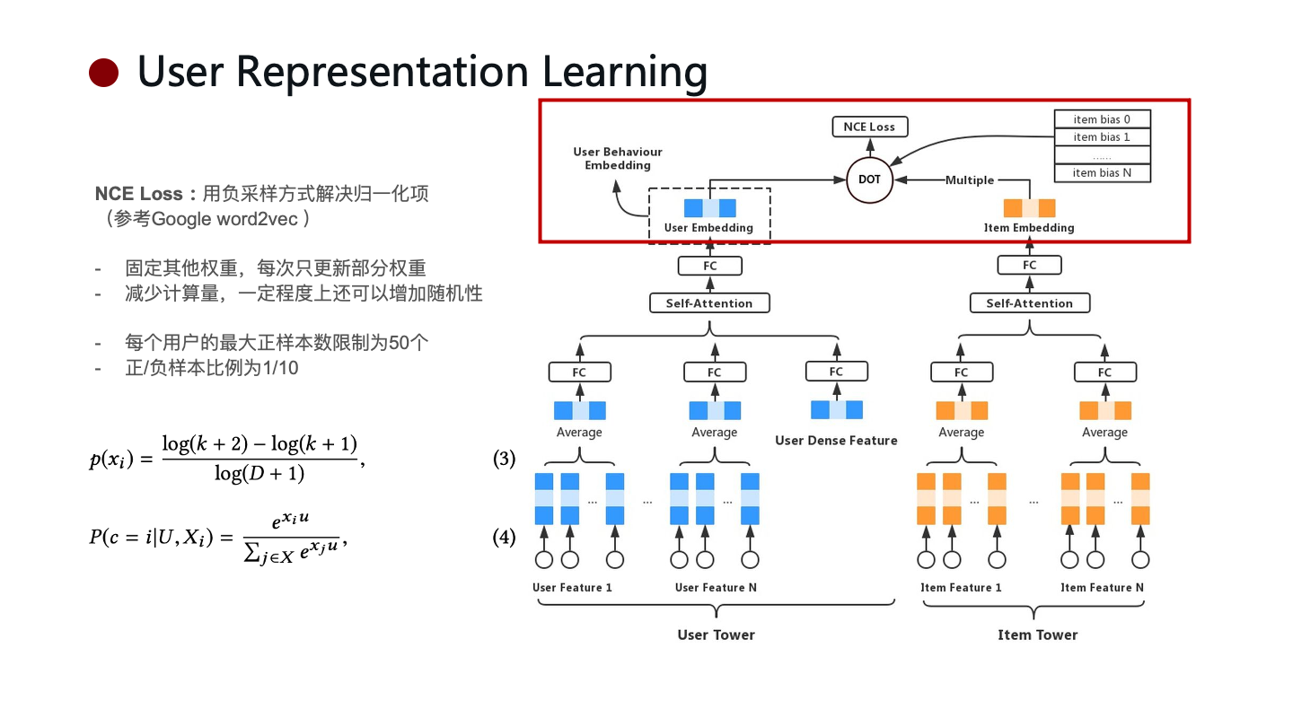 User Representation Learning：损失函数的设定